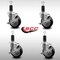 Service Caster 4'' SS Black Poly Swivel 1-1/4'' Expanding Stem Caster Set with Brake, 4PK SCC-SSEX20S414-PPUB-BLK-TLB-114-4 - alternate 3